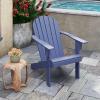 Giantex Acacia Wood Adirondack Chair – Outdoor Fire Pit Chair with 105° Inclined Seat, High Backrest, 4″ Wide Armrests, Patio Lounge Chair for Outside, Lawn, Backyard, Garden, Deck, Porch (1, Grey)(Blue)