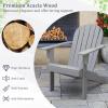Giantex Acacia Wood Adirondack Chair – Outdoor Fire Pit Chair with 105° Inclined Seat, High Backrest, 4″ Wide Armrests, Patio Lounge Chair for Outside, Lawn, Backyard, Garden, Deck, Porch (1, Grey)(Grey)