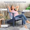 Giantex Acacia Wood Adirondack Chair – Outdoor Fire Pit Chair with 105° Inclined Seat, High Backrest, 4″ Wide Armrests, Patio Lounge Chair for Outside, Lawn, Backyard, Garden, Deck, Porch (1, Grey)(Blue)