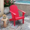 Giantex Acacia Wood Adirondack Chair – Outdoor Fire Pit Chair with 105° Inclined Seat, High Backrest, 4″ Wide Armrests, Patio Lounge Chair for Outside, Lawn, Backyard, Garden, Deck, Porch (1, Grey)(Red)