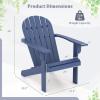 Giantex Acacia Wood Adirondack Chair – Outdoor Fire Pit Chair with 105° Inclined Seat, High Backrest, 4″ Wide Armrests, Patio Lounge Chair for Outside, Lawn, Backyard, Garden, Deck, Porch (1, Grey)(Blue)