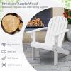 Giantex Acacia Wood Adirondack Chair – Outdoor Fire Pit Chair with 105° Inclined Seat, High Backrest, 4″ Wide Armrests, Patio Lounge Chair for Outside, Lawn, Backyard, Garden, Deck, Porch (1, Grey)(White)