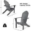 Giantex Adirondack Chair Acacia Wood Outdoor Chairs with 350 lbs Weight Capacity, Weather Resistant Lounge Armchair for Yard, Patio, Garden, Poolside, Balcony, Deck Fire Pit Chairs, Gray(Grey)