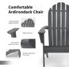 Giantex Adirondack Chair Acacia Wood Outdoor Chairs with 350 lbs Weight Capacity, Weather Resistant Lounge Armchair for Yard, Patio, Garden, Poolside, Balcony, Deck Fire Pit Chairs, Gray(Grey)