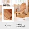 Giantex Adirondack Chair Acacia Wood Outdoor Chairs with 350 lbs Weight Capacity, Weather Resistant Lounge Armchair for Yard, Patio, Garden, Poolside, Balcony, Deck Fire Pit Chairs, Gray(Natural)
