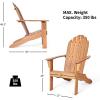 Giantex Adirondack Chair Acacia Wood Outdoor Chairs with 350 lbs Weight Capacity, Weather Resistant Lounge Armchair for Yard, Patio, Garden, Poolside, Balcony, Deck Fire Pit Chairs, Gray(Natural)