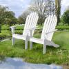 Giantex Adirondack Chair Acacia Wood Outdoor Chairs with 350 lbs Weight Capacity, Weather Resistant Lounge Armchair for Yard, Patio, Garden, Poolside, Balcony, Deck Fire Pit Chairs, Gray(White)