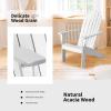 Giantex Adirondack Chair Acacia Wood Outdoor Chairs with 350 lbs Weight Capacity, Weather Resistant Lounge Armchair for Yard, Patio, Garden, Poolside, Balcony, Deck Fire Pit Chairs, Gray(White)