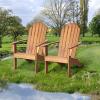 Giantex Adirondack Chair Acacia Wood Outdoor Chairs with 350 lbs Weight Capacity, Weather Resistant Lounge Armchair for Yard, Patio, Garden, Poolside, Balcony, Deck Fire Pit Chairs, Gray(Natural)