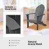 Giantex Adirondack Chair Acacia Wood Outdoor Chairs with 350 lbs Weight Capacity, Weather Resistant Lounge Armchair for Yard, Patio, Garden, Poolside, Balcony, Deck Fire Pit Chairs, Gray(Grey)