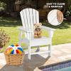 Giantex Adirondack Chair, Kids HDPE Patio Lawn Chair with Ergonomic Backrest for Deck, Porch, Backyard, Poolside, Indoor, Weather Resistance Toddler Outdoor Chair (4, Turquoise)(White)