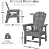 Giantex Adirondack Chair, Kids HDPE Patio Lawn Chair with Ergonomic Backrest for Deck, Porch, Backyard, Poolside, Indoor, Weather Resistance Toddler Outdoor Chair (4, Turquoise)(Grey)