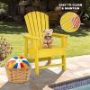 Giantex Adirondack Chair, Kids HDPE Patio Lawn Chair with Ergonomic Backrest for Deck, Porch, Backyard, Poolside, Indoor, Weather Resistance Toddler Outdoor Chair (4, Turquoise)(Yellow)