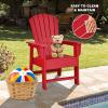 Giantex Adirondack Chair, Kids HDPE Patio Lawn Chair with Ergonomic Backrest for Deck, Porch, Backyard, Poolside, Indoor, Weather Resistance Toddler Outdoor Chair (4, Turquoise)(Red)