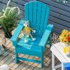 Giantex Adirondack Chair, Kids HDPE Patio Lawn Chair with Ergonomic Backrest for Deck, Porch, Backyard, Poolside, Indoor, Weather Resistance Toddler Outdoor Chair (4, Turquoise)(Turquoise)