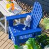 Giantex Adirondack Chair, Kids HDPE Patio Lawn Chair with Ergonomic Backrest for Deck, Porch, Backyard, Poolside, Indoor, Weather Resistance Toddler Outdoor Chair (4, Turquoise)(Blue)