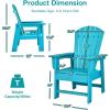 Giantex Adirondack Chair, Kids HDPE Patio Lawn Chair with Ergonomic Backrest for Deck, Porch, Backyard, Poolside, Indoor, Weather Resistance Toddler Outdoor Chair (4, Turquoise)(Turquoise)