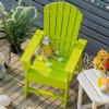 Giantex Adirondack Chair, Kids HDPE Patio Lawn Chair with Ergonomic Backrest for Deck, Porch, Backyard, Poolside, Indoor, Weather Resistance Toddler Outdoor Chair (4, Turquoise)(Green)