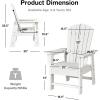 Giantex Adirondack Chair, Kids HDPE Patio Lawn Chair with Ergonomic Backrest for Deck, Porch, Backyard, Poolside, Indoor, Weather Resistance Toddler Outdoor Chair (4, Turquoise)(White)
