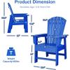 Giantex Adirondack Chair, Kids HDPE Patio Lawn Chair with Ergonomic Backrest for Deck, Porch, Backyard, Poolside, Indoor, Weather Resistance Toddler Outdoor Chair (4, Turquoise)(Blue)