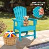 Giantex Adirondack Chair, Kids HDPE Patio Lawn Chair with Ergonomic Backrest for Deck, Porch, Backyard, Poolside, Indoor, Weather Resistance Toddler Outdoor Chair (4, Turquoise)(Turquoise)