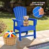 Giantex Adirondack Chair, Kids HDPE Patio Lawn Chair with Ergonomic Backrest for Deck, Porch, Backyard, Poolside, Indoor, Weather Resistance Toddler Outdoor Chair (4, Turquoise)(Blue)