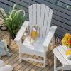 Giantex Adirondack Chair, Kids HDPE Patio Lawn Chair with Ergonomic Backrest for Deck, Porch, Backyard, Poolside, Indoor, Weather Resistance Toddler Outdoor Chair (4, Turquoise)(White)