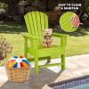 Giantex Adirondack Chair, Kids HDPE Patio Lawn Chair with Ergonomic Backrest for Deck, Porch, Backyard, Poolside, Indoor, Weather Resistance Toddler Outdoor Chair (4, Turquoise)(Green)
