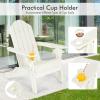 Giantex Adirondack Chair Outdoor Folding Chairs, HDPE Weather Resistant Patio Chair with Built-in Cup Holder Lawn Chair for Patio, Backyard, Balcony, Deck Outside Plastic Fire Pit Chair (4, Grey)(White)
