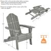 Giantex Adirondack Chair Outdoor Folding Chairs, HDPE Weather Resistant Patio Chair with Built-in Cup Holder Lawn Chair for Patio, Backyard, Balcony, Deck Outside Plastic Fire Pit Chair (4, Grey)(Grey)