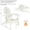 Giantex Adirondack Chair Outdoor Folding Chairs, HDPE Weather Resistant Patio Chair with Built-in Cup Holder Lawn Chair for Patio, Backyard, Balcony, Deck Outside Plastic Fire Pit Chair (4, Grey)(White)