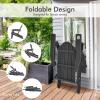 Giantex Adirondack Chair Outdoor Folding Chairs, HDPE Weather Resistant Patio Chair with Built-in Cup Holder Lawn Chair for Patio, Backyard, Balcony, Deck Outside Plastic Fire Pit Chair (4, Grey)(Black)