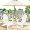 Giantex Adirondack Chair Outdoor Folding Chairs, HDPE Weather Resistant Patio Chair with Built-in Cup Holder Lawn Chair for Patio, Backyard, Balcony, Deck Outside Plastic Fire Pit Chair (4, Grey)(White)