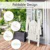 Giantex Adirondack Chair Outdoor Folding Chairs, HDPE Weather Resistant Patio Chair with Built-in Cup Holder Lawn Chair for Patio, Backyard, Balcony, Deck Outside Plastic Fire Pit Chair (4, Grey)(White)