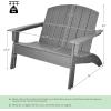 Giantex Adirondack Chair Outdoor Loveseat, High Density Polyethylene HDPE Material Adirondack Chairs Set of 2 People, Patio Adirondack Bench for Porch, Garden, Backyard Fire Pit Chair (1, Gray)(Grey)