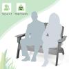Giantex Adirondack Chair Outdoor Loveseat, High Density Polyethylene HDPE Material Adirondack Chairs Set of 2 People, Patio Adirondack Bench for Porch, Garden, Backyard Fire Pit Chair (1, Gray)(Grey)