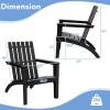 Giantex Adirondack Chair Set of 4 Acacia Wood Outdoor Chairs, 350 lbs Weight Capacity, Weather Resistant Campfire Chairs for Lawn Seating, Garden, Poolside, Balcony, Patio Lounger(Black)