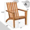 Giantex Adirondack Chair Set of 4 Acacia Wood Outdoor Chairs, 350 lbs Weight Capacity, Weather Resistant Campfire Chairs for Lawn Seating, Garden, Poolside, Balcony, Patio Lounger(Wood)