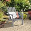 Giantex Adirondack Chair Set of 4 Acacia Wood Outdoor Chairs, 350 lbs Weight Capacity, Weather Resistant Campfire Chairs for Lawn Seating, Garden, Poolside, Balcony, Patio Lounger(Grey)