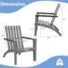 Giantex Adirondack Chair Set of 4 Acacia Wood Outdoor Chairs, 350 lbs Weight Capacity, Weather Resistant Campfire Chairs for Lawn Seating, Garden, Poolside, Balcony, Patio Lounger(Grey)