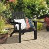 Giantex Adirondack Chair Set of 4 Acacia Wood Outdoor Chairs, 350 lbs Weight Capacity, Weather Resistant Campfire Chairs for Lawn Seating, Garden, Poolside, Balcony, Patio Lounger(Black)