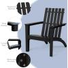 Giantex Adirondack Chair Set of 4 Acacia Wood Outdoor Chairs, 350 lbs Weight Capacity, Weather Resistant Campfire Chairs for Lawn Seating, Garden, Poolside, Balcony, Patio Lounger(Black)