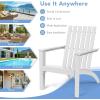 Giantex Adirondack Chair Set of 4 Acacia Wood Outdoor Chairs, 350 lbs Weight Capacity, Weather Resistant Campfire Chairs for Lawn Seating, Garden, Poolside, Balcony, Patio Lounger(White)
