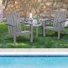 Giantex Adirondack Chair Set of 4 Acacia Wood Outdoor Chairs, 350 lbs Weight Capacity, Weather Resistant Campfire Chairs for Lawn Seating, Garden, Poolside, Balcony, Patio Lounger(Grey)