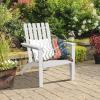 Giantex Adirondack Chair Set of 4 Acacia Wood Outdoor Chairs, 350 lbs Weight Capacity, Weather Resistant Campfire Chairs for Lawn Seating, Garden, Poolside, Balcony, Patio Lounger(White)