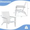 Giantex Adirondack Chair Set of 4 Acacia Wood Outdoor Chairs, 350 lbs Weight Capacity, Weather Resistant Campfire Chairs for Lawn Seating, Garden, Poolside, Balcony, Patio Lounger(White)