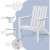 Giantex Adirondack Chair Set of 4 Acacia Wood Outdoor Chairs, 350 lbs Weight Capacity, Weather Resistant Campfire Chairs for Lawn Seating, Garden, Poolside, Balcony, Patio Lounger(White)