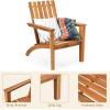 Giantex Adirondack Chair Set of 4 Acacia Wood Outdoor Chairs, 350 lbs Weight Capacity, Weather Resistant Campfire Chairs for Lawn Seating, Garden, Poolside, Balcony, Patio Lounger(Wood)
