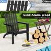 Giantex Adirondack Chair Set of 4 Acacia Wood Outdoor Chairs, 350 lbs Weight Capacity, Weather Resistant Campfire Chairs for Lawn Seating, Garden, Poolside, Balcony, Patio Lounger(Black)