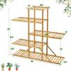 Giantex Bamboo 5 Tier 10 Potted Plant Stand, Indoor Outdoor Multiple Flower Pot Holder Display Rack, 39” High Wood Plant Shelf for Living Room Corner Balcony Garden Office (Natural)